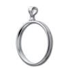 Image 1 : Sterling Silver Screw Top Plain Coin Bezel - 39 mm