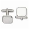 Image 1 : Rhodium Plated Square Beaded Cuff Links