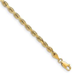 14k Yellow Gold 4.0 mm Silky Rope Chain - 7 in.