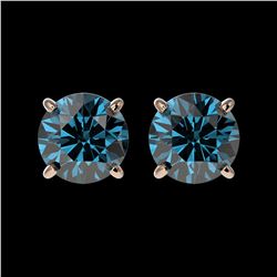 1.55 ctw SI/I Fancy Intense Yellow Diamond Ring 10K Rose Gold