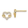 Image 1 : 14k Cubic Zirconia Heart Post Earrings - 38 mm