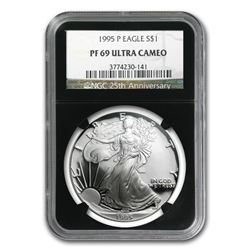 1995-P Proof Silver American Eagle PF-69 NGC (Retro Black Insert)