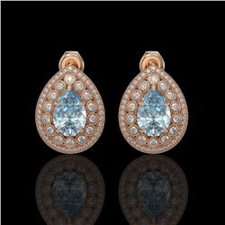3 ctw Intense Yellow Diamond Stud Earrings 10K Rose Gold