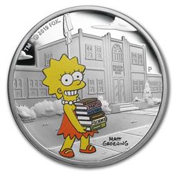 2019 Tuvalu 1 oz Silver The Simpsons: Lisa Proof