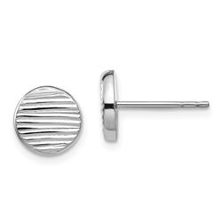14k White Gold Small Disc Post Earrings - 60 mm