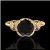 Image 2 : 1.70 ctw Intense Fancy Yellow Diamond Art Deco Ring 18K Rose Gold
