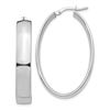 Image 1 : 14k White Gold Oval Hoop Earrings - 7x22 mm