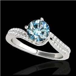 1.50 ctw VS Black Diamond Solitaire Halo Ring 10K White Gold