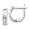 Image 1 : 14k White Gold Polished Brushed D/C Hoop Earrings - 50 mm