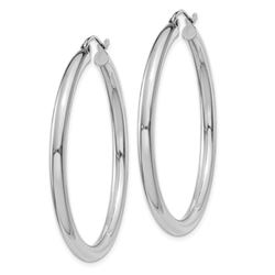 14k 40 mm White Hoop Earrings