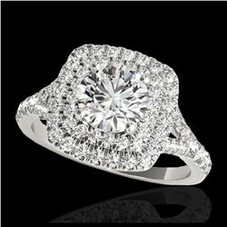 2.01 ctw VS/SI Diamond Art Deco Stud Earrings 18K White Gold