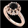 Image 1 : 1.65 ctw H-SI/I Diamond Solitaire Halo Ring 10K Rose Gold