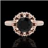 Image 2 : 1.65 ctw H-SI/I Diamond Solitaire Halo Ring 10K Rose Gold