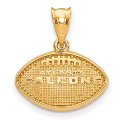 Sterling Silver Gold-plated Atlanta Falcons Football Pendant
