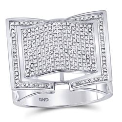 Sterling Silver Round Lab-Created Emerald Solitaire Square Frame Ring 7/8 Cttw