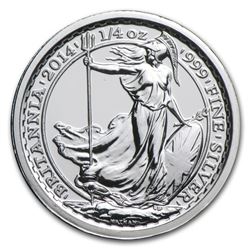 2014 Great Britain 1/4 oz Silver Britannia SS Gairsoppa BU