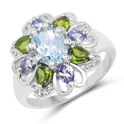 13.72 ctw Genuine Tanzanite .925 Sterling Silver Bracelet