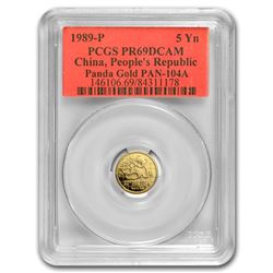 1989 China 1/20 oz Proof Gold Panda PR-69 PCGS