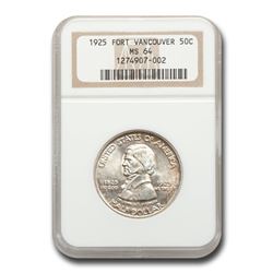 1925 Fort Vancouver Half Dollar MS-64 NGC
