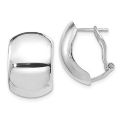 14k White Gold Polished Omega Back Earrings