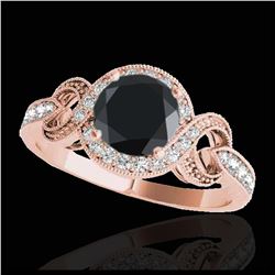 0.75 ctw Fancy Black Diamond Ring 18K White Gold