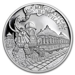 2018 Niue 1 oz Silver World of Jules Verne Steam-Powered Elephant