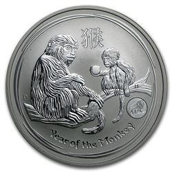 2016 Australia 1 oz Silver Lunar Monkey BU (SII\, Lion Privy)