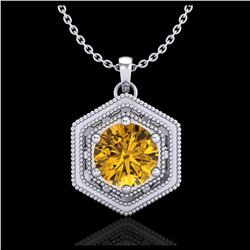 1.36 ctw VS/SI Diamond Solitaire Art Deco Necklace 18K Rose Gold