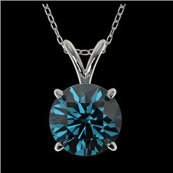 2.55 ctw Emerald & Diamond Necklace 14K White Gold