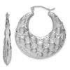 Image 1 : 10k White Gold Polished Textured Hoop Earrings - 46 mm