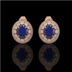 2.1 ctw SI Fancy Blue Diamond Solitaire Halo Ring 10K Rose Gold