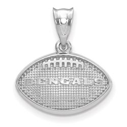 Sterling Silver Cincinnati Bengals Football with Logo Pendant