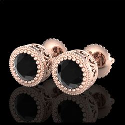 0.85 ctw VS/SI Diamond Solitaire Art Deco Stud Necklace 18K Rose Gold