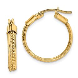 14k Yellow Gold Twisted Hoop Earrings