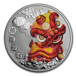 2020 Tuvalu 1 oz Silver Chinese New Year Dragon Proof (Colorized)
