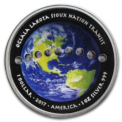 2017 1 oz Silver Solar Eclipse Curved Proof Coin