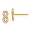 Image 1 : 14k Infinity Symbol Cubic Zirconia Stud Earrings - 48 mm
