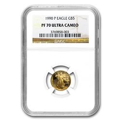 1990-P 1/10 oz Proof Gold American Eagle PF-70 NGC
