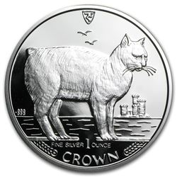 1988 Isle of Man 1 oz Silver Manx Cat Proof