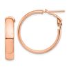 Image 1 : 14k Rose Gold Omega Back Hoop Earrings - 5x25 mm