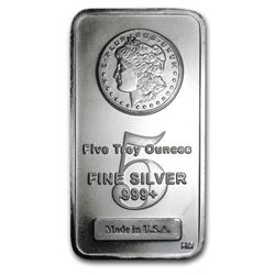 5 oz Silver Bar - Morgan Design