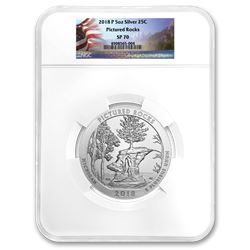 2018-P 5 oz Silver ATB Pictured Rocks SP-70 NGC