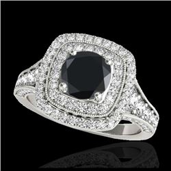 1.37 ctw SI Fancy Blue Diamond Halo Ring 10K Rose Gold