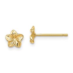 14k Plumeria Flower Post Earrings - 33 mm