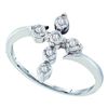 Image 1 : Sterling Silver Round Diamond Cluster Ring 1/10 Cttw
