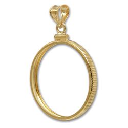 14K Gold Screw-Top Plain-Front Coin Bezel ($5 U.S. Gold)