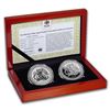Image 1 : 2018 Isle of Man 2-Coin Silver Angel Premium BU/Reverse Proof Set