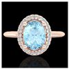 Image 1 : 0.77 ctw Intense Blue Diamond Ring 10K Rose Gold