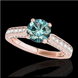 1.70 ctw Fancy Black Diamond Art Deco Ring 18K Rose Gold