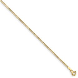 14k Yellow Gold 1.85 mm Semi-Solid Curb Link Chain - 7 in.